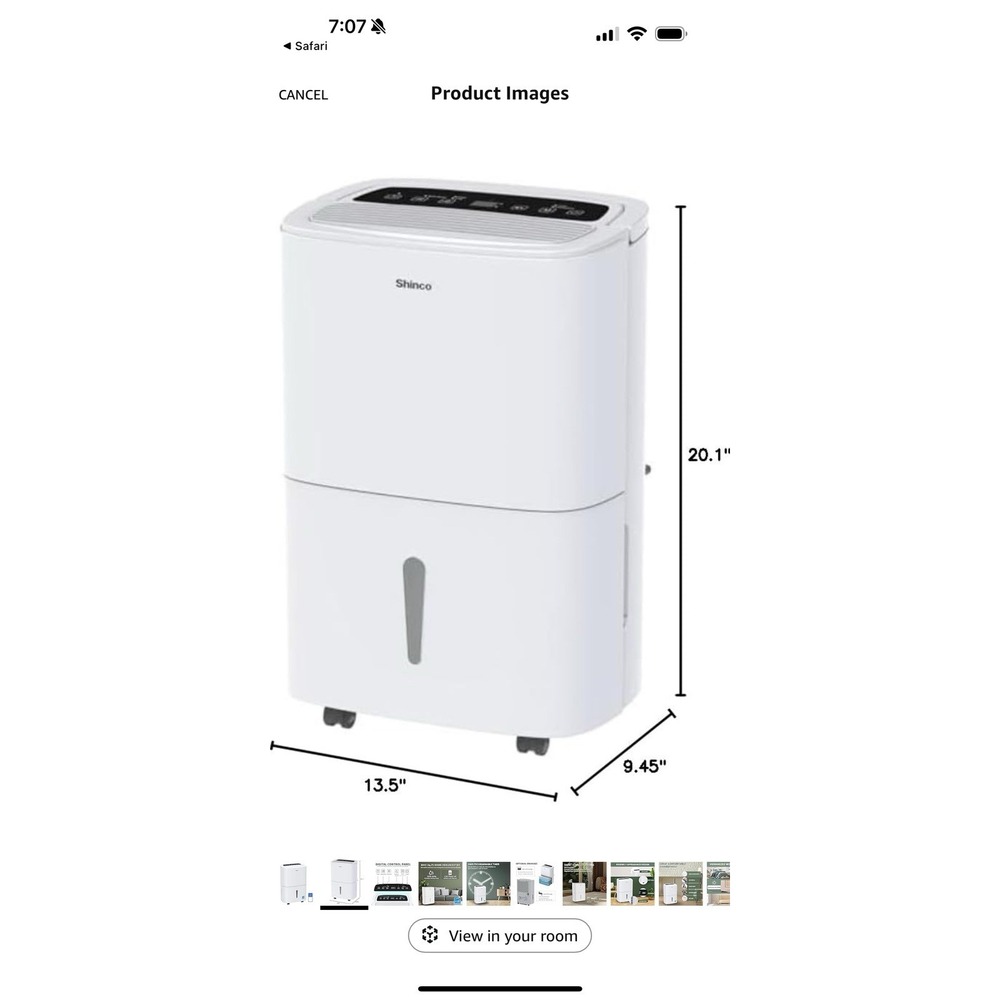 Shinco 3000 Sq.Ft Energy Star Dehumidifier, 50 Pint - for Large Rooms